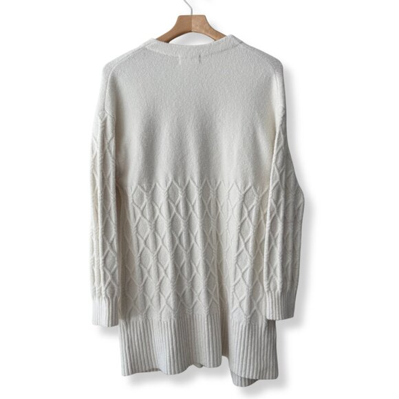 🤍 Treasure & Bond Off-white Cable Knit Heavy Longline Cardigan | Size S - Picture 2 of 7